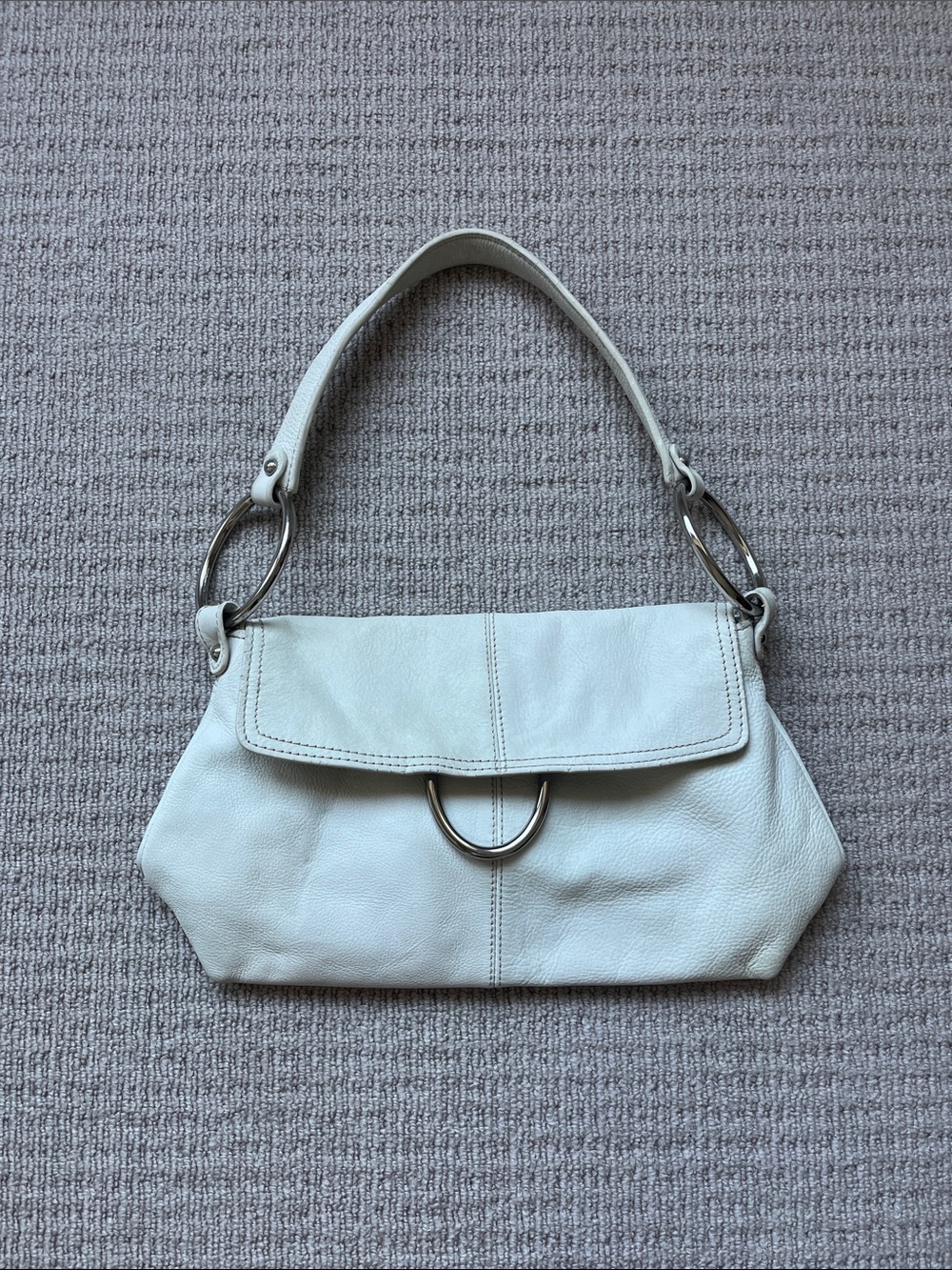 Vintage white genuine leather bag